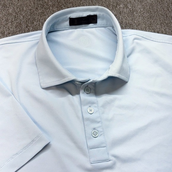 G Other - G/FORE Mens Performance Golf Polo Shirt Light Blue XL Short Sleeve‎ Logo Preppy
